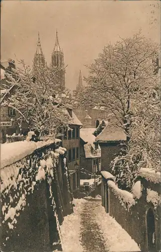 Ansichtskarte Meißen Blick von den Rotenstufen, im Schnee 1925