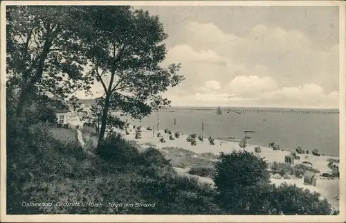 Ansichtskarte Grömitz (Holstein) Idyll am Strand 1934