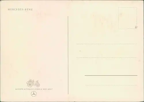 Ansichtskarte  Mercedes Benz - Werbe AK Auto um 1895 1965 