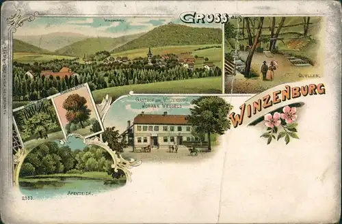 Winzenburg-Freden (Leine) Litho AK: Stadt, Quellen, Gasthaus, 1906 Litho