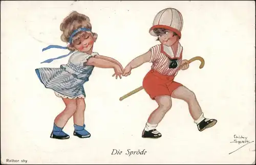 Ansichtskarte  Künstlerkarte Junge Mädchen die Spröde - Chicky Spark 1919 
