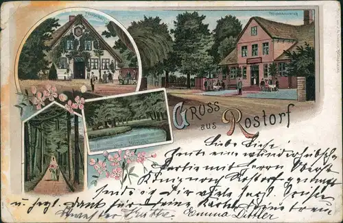 Litho AK Rosdorf (Holstein) Weidmannsruh, Forsthaus, Allee 1896