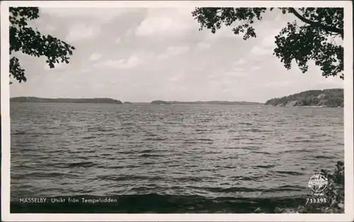 Postcard Hässelby Utsikt från Tempeludden 1931