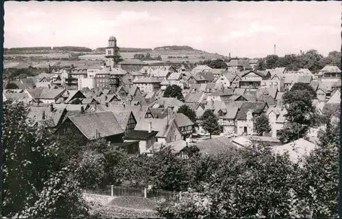 Ansichtskarte Lauterbach (Hessen) Teilansicht, Häuser und Kirche 1965