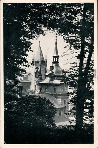 Postcard Teplitz-Schönau Teplice městský kostel/Stadtkirche 1937