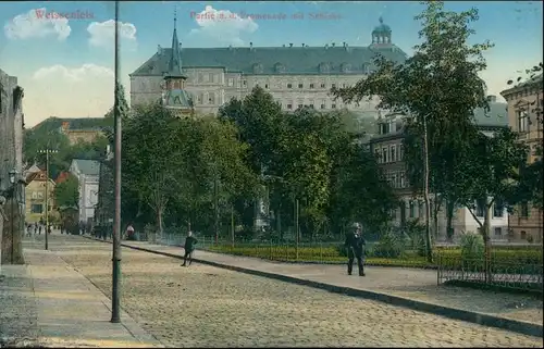 Ansichtskarte Weißenfels Promenade und Schloß 1912 