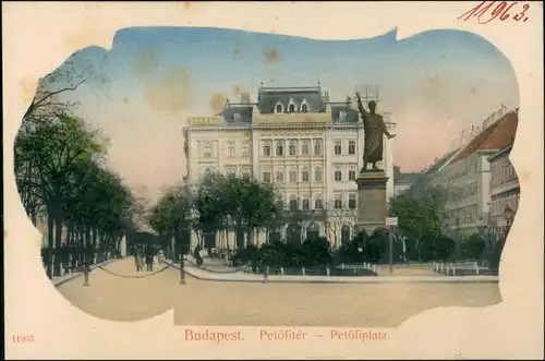 Postcard Budapest Petöfiter/Petöfiplatz 1908 