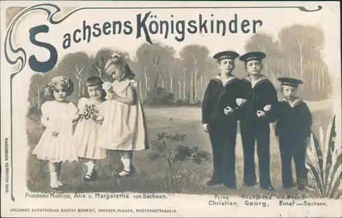 Sachsens Königskinder: Monica,  Margarethe, Christian, Georg, Ernst    1905