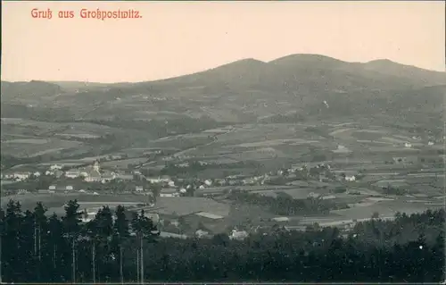 Ansichtskarte Großpostwitz Budestecy Blick auf den Ort 1913