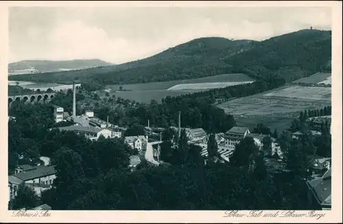 Ansichtskarte Löbau Löbau-Tal und Löbauer Berg 1925
