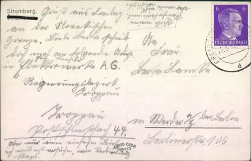 Postcard Stramberg (Strahlenberg) Štramberk Blick auf den Ort 1942