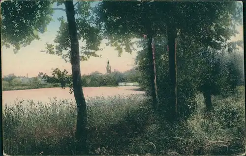 Neudamm (Neumark) Dębno Partie am See mit Blick zur Stadt 1912