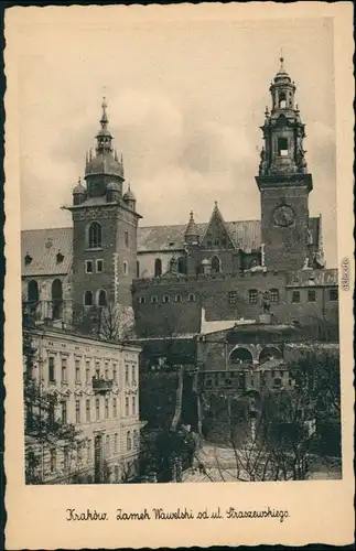 Postcard Krakau Kraków Zamek Wawelski od ul. Straszewskiego/Wawal 1928