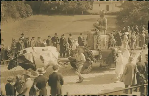 Ansichtskarte Neumünster Festumzug - Ochsenkarren 1926 