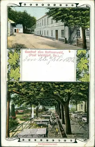 Ansichtskarte Walddorf-Kottmar 2 Bild Litho: Gasthaus zum Kottmarwald 1913 