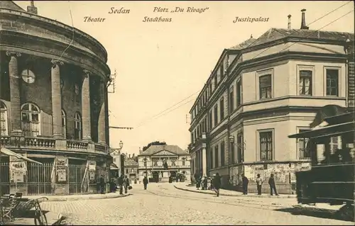 Sedan Sedan Platz du Rivage, Theater, Stadthaus, Justizpalast 1916