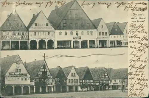 Postcard Schönberg (Oberlausitz) Sulików 2 Bild: Marktplatz b Görlitz 1913