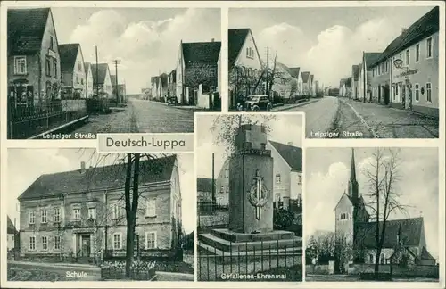 Luppa-Wermsdorf 5 Bild: Schule, K-Denkmal, Leipziger Strasse 1933