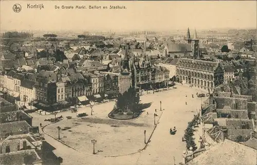 Postkaart Kortrijk Courtrai Der große Markt 1916
