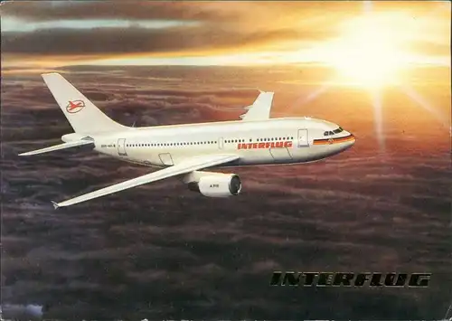 Ansichtskarte  Interflug DDR, A310/208 Sitzplätze 1988