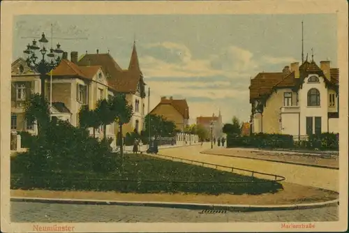 Ansichtskarte Neumünster Partie in der Marienstrasse 1925 