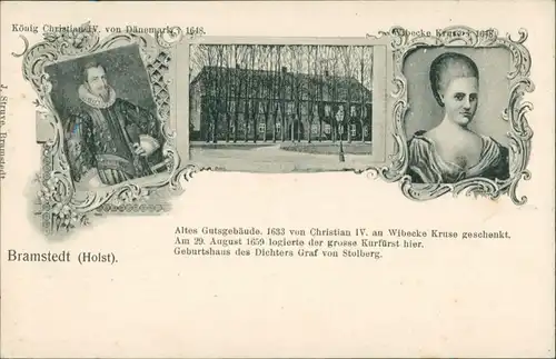 Ansichtskarte Bad Bramstedt 3 Bild: Adilige und Gutshaus 1908