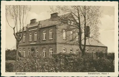 Ansichtskarte Breklum Sanatorium Haus I 1922