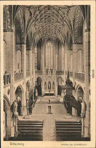 Ansichtskarte Lutherstadt Wittenberg Inneres der Schlosskirche 1930