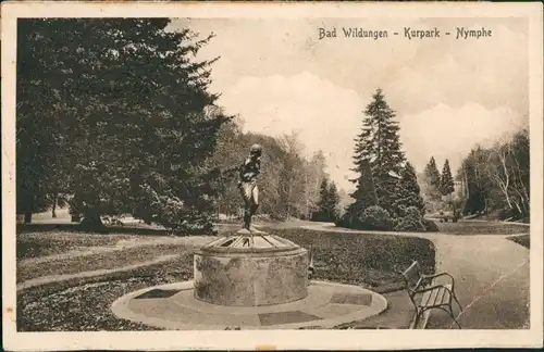 Ansichtskarte Bad Wildungen Kurpark, Nymphe 1926