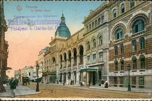 Postkaart Ostende Oostende Le Théâtre Royal 1916