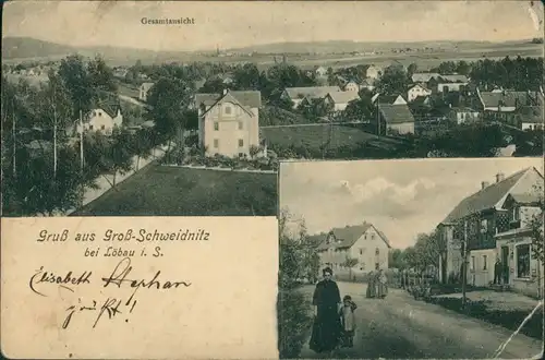 Großschweidnitz (OL) Swóńca 2 Bild: Anstalt und Straße 1909 