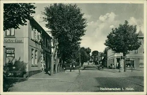 Ansichtskarte Hanerau-Hademarschen Straßenpartie - Kaffee Egge 1940 