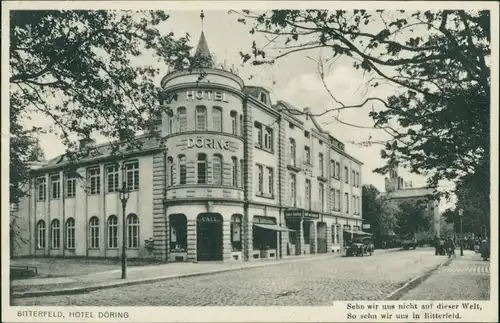 Ansichtskarte Bitterfeld Partie am Hotel Döring - Straße 1929 