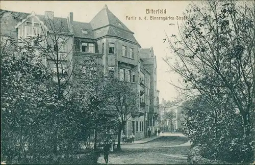 Ansichtskarte Bitterfeld Partie in der Binnengärtenstraße 1914 