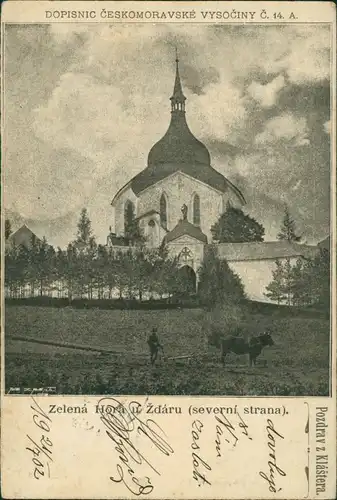 Postcard Hirschberg (Schlesien) Jelenia Góra Partie an der Kirche 1902 