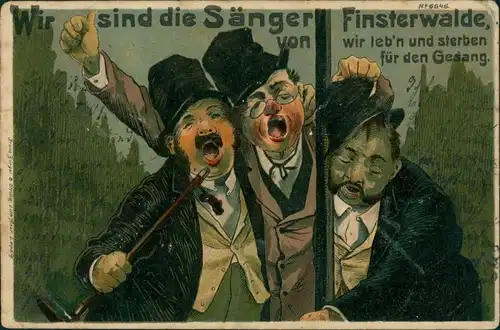 Ansichtskarte Litho AK Finsterwalde Grabin Künstlerlitho: Sänger 1901 