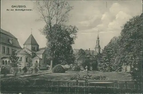 Ansichtskarte Doberschau-Gaußig Dobruša-Huska An der Schlossgärtnerei 1918 