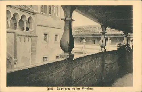 Ansichtskarte Schwäbisch Hall Wehrgang an der Comburg 1928