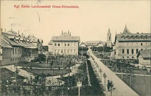 Großschweidnitz (OL) Swóńca Straßenpartie Sächsische Landesanstalt 1914 