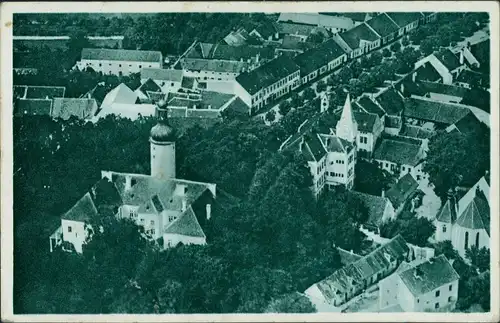 Postcard Platz an der Nasser Stráž nad Nežárkou Luftbild 1942