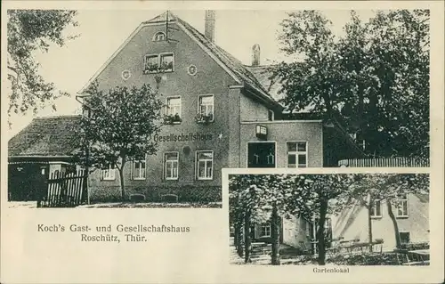 Ansichtskarte Roschütz-Gera 2 Bild: Gasthaus 1922 