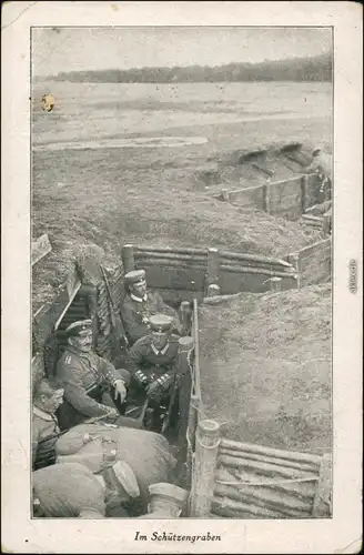 Ansichtskarte  Im Schützengraben, Soldaten WK1 1916 