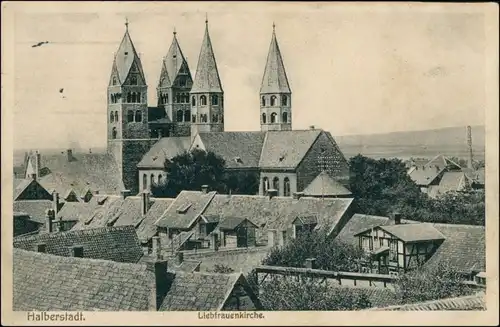 Ansichtskarte Halberstadt Liebfrauenkirche - Häuser 1916 