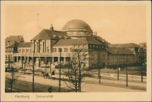Ansichtskarte Hamburg Straßenpartie an der Universität 1916 