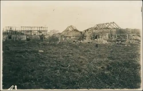 Foto  zerstörte Ortschaft, 1.WK Privatfotokarte 1916 Privatfoto 