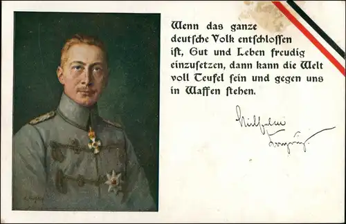 Ansichtskarte  General, Patritotika Spruch WK1 1916 