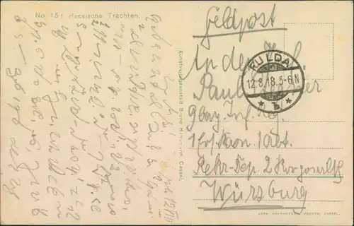 Ansichtskarte  Schwälmer Festzug - Typen Trachten 1918 