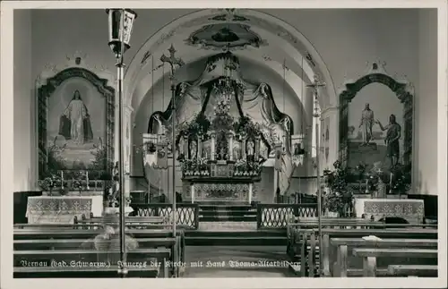 Ansichtskarte Bernau im Schwarzwald St. Johannis-Kirche - Altar 1931