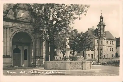 Ansichtskarte Eisenach Marktbrunnen 1954