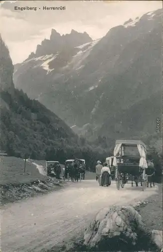 Ansichtskarte Engelberg OW Herrenrüti - Pferdefuhrwerke 1911